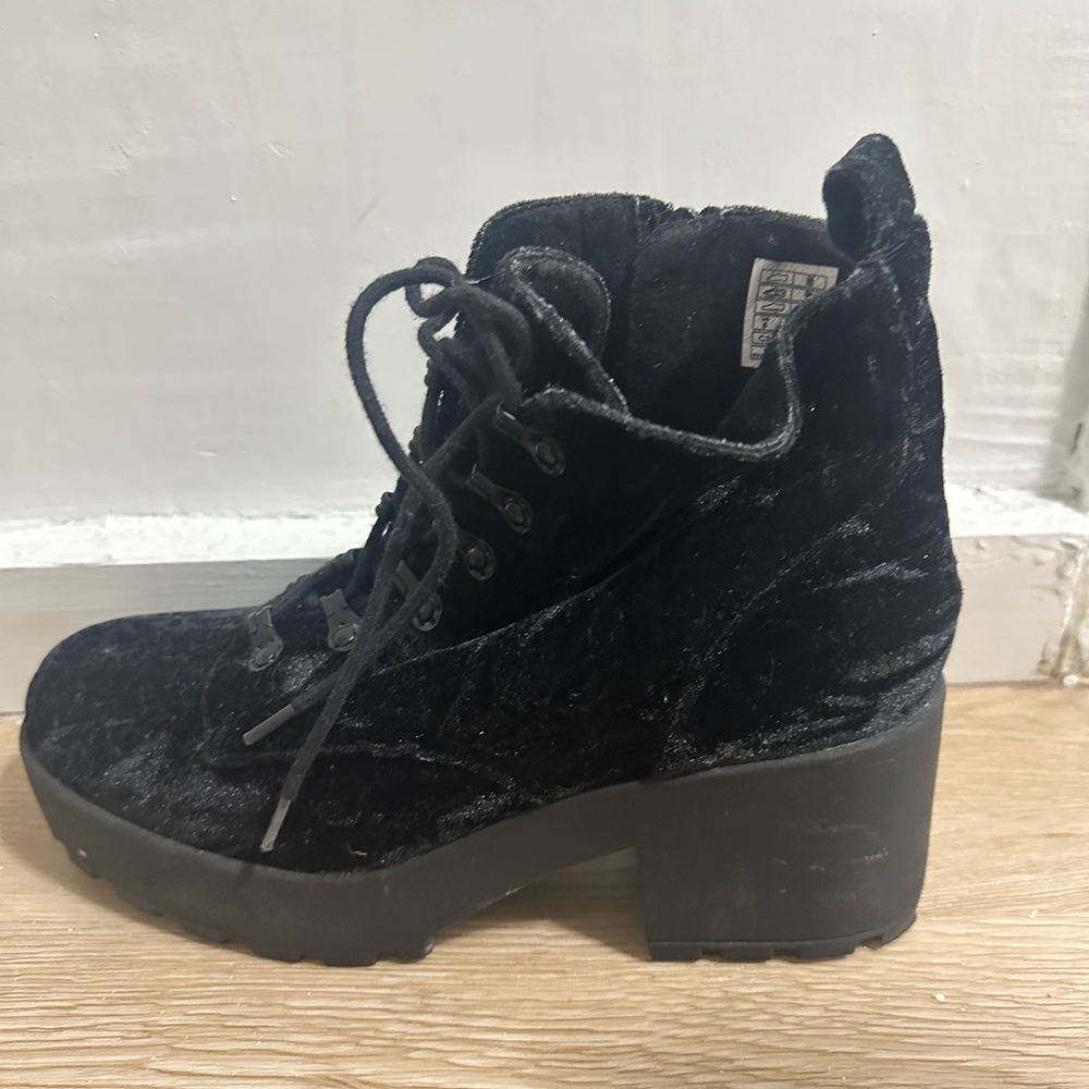 Rocket Dog Black Velvet Ankle Boots